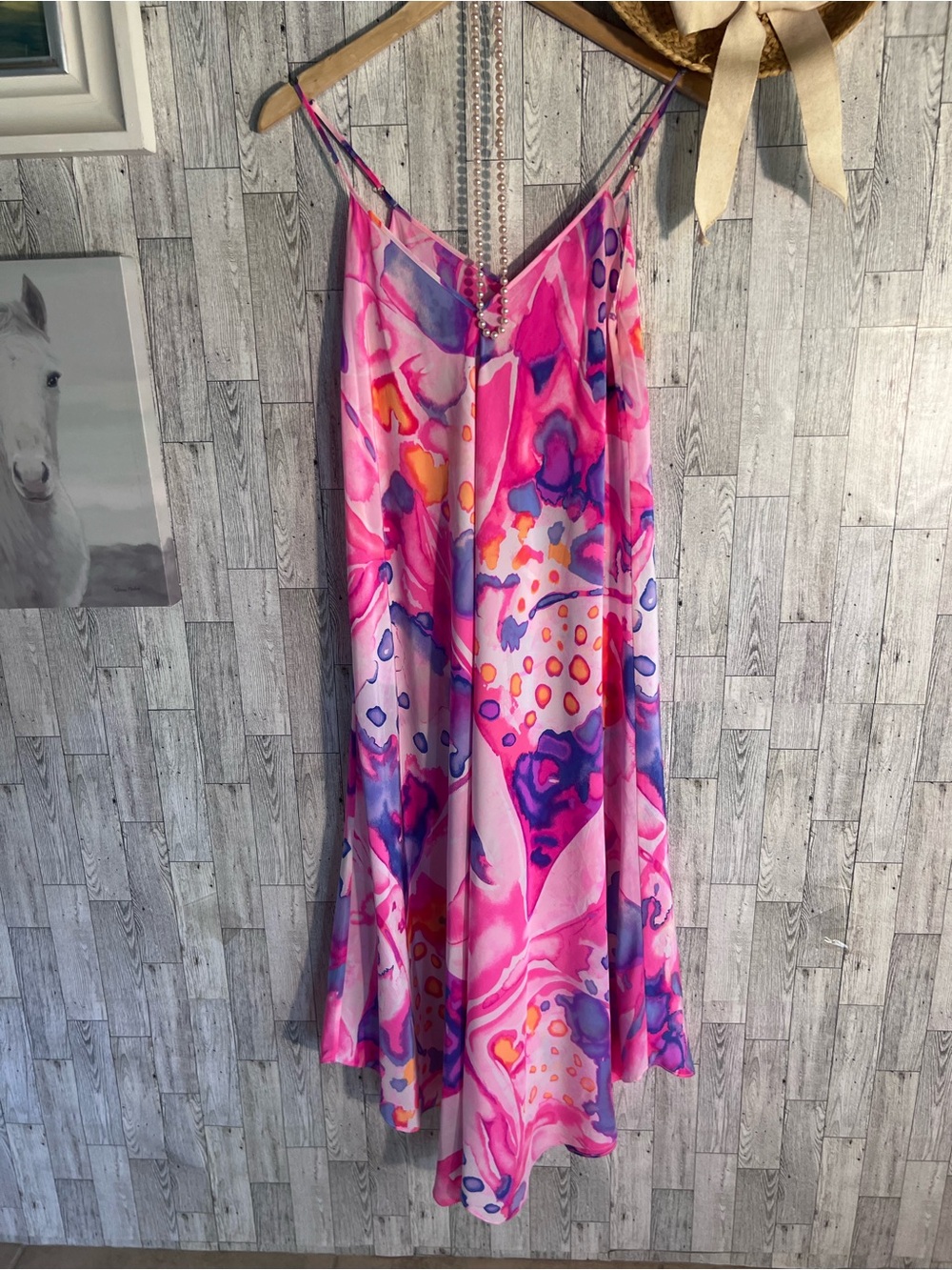 Lilly Pulitzer Pink, Purple & Orange Abstract Maxi Slip Dress